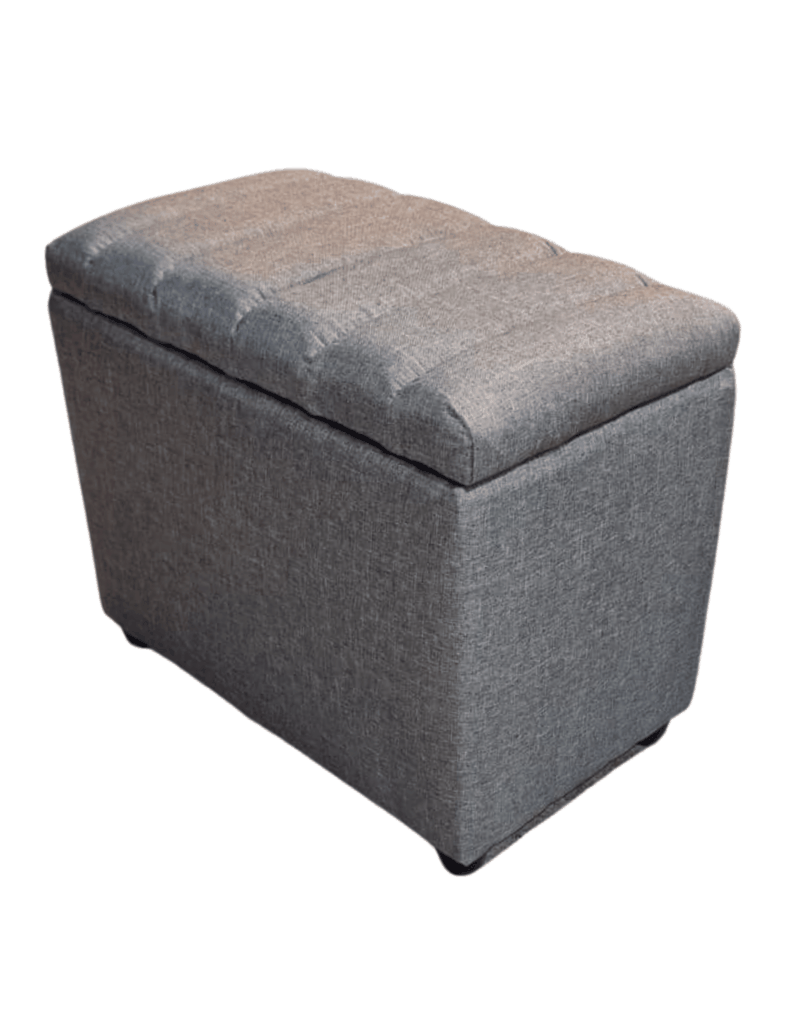 Banqueta Baul Tubular Gris Lino Rimar-2