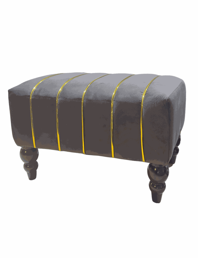 Banqueta Kenia Chocolate Felpa 60x40x45x20 Rimar-2