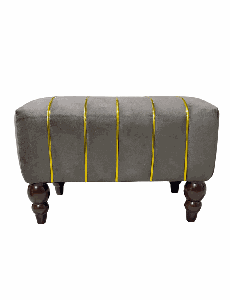 Banqueta Kenia Chocolate Felpa 60x40x45x20 Rimar-3