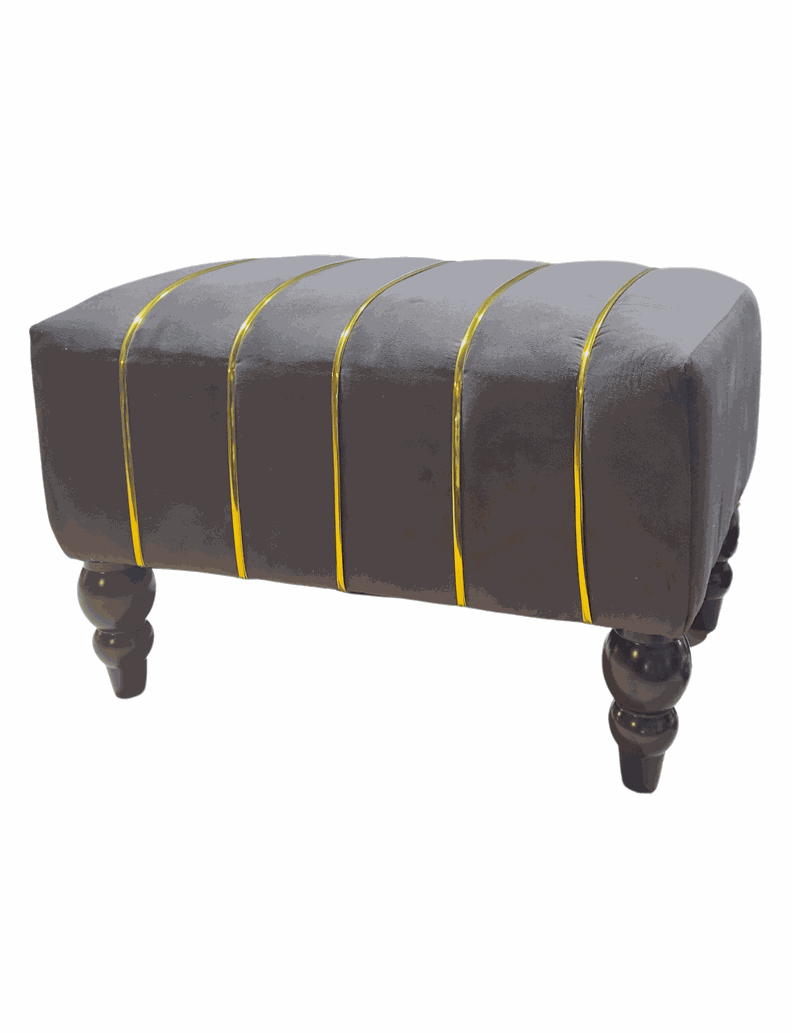 Banqueta Kenia Chocolate Felpa 60x40x45x20 Rimar-4