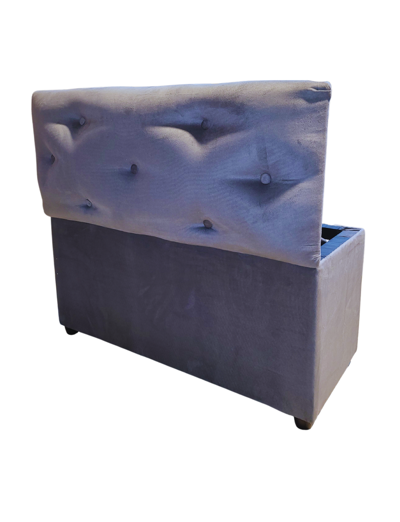 Baúl Botone XL Gris Felpa 95X40X50X40 Rimar-4