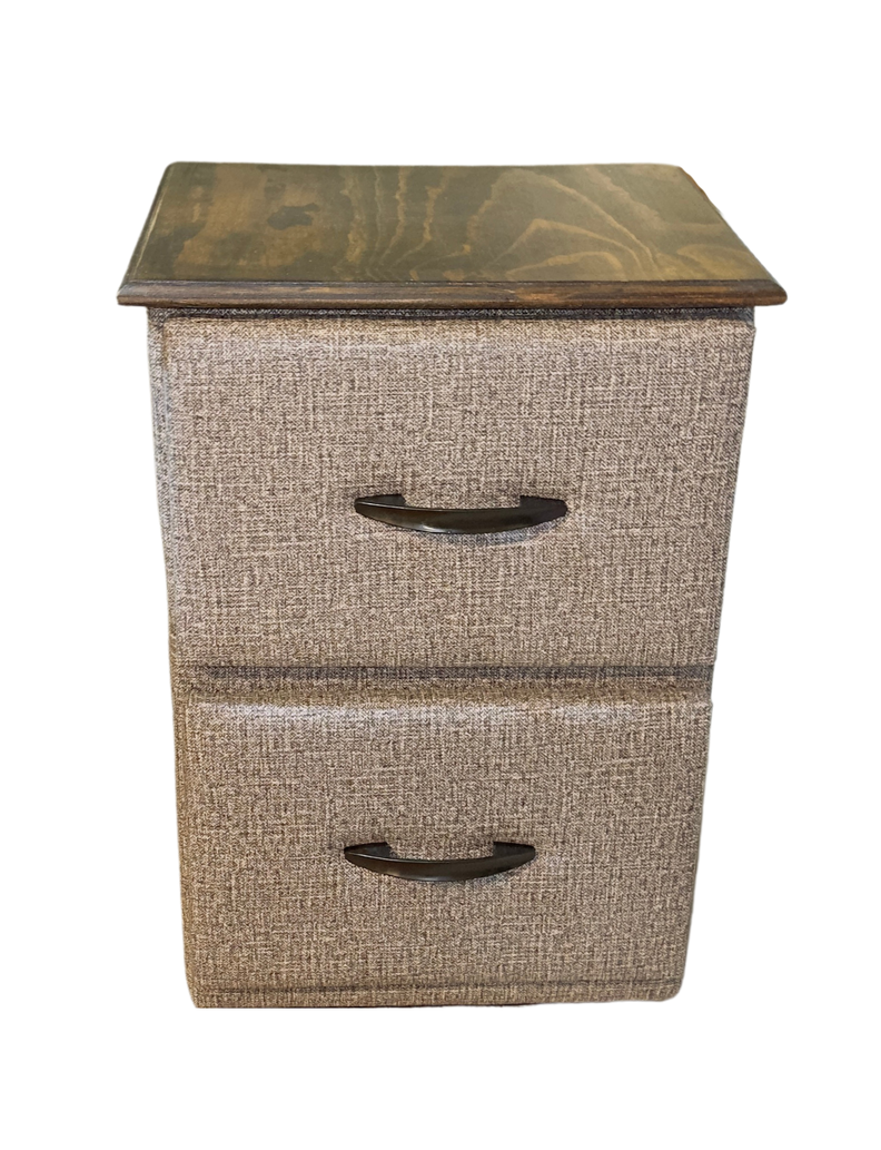 Veladores Doble Cajón Gris Jaspiado Muebles Rimar-0