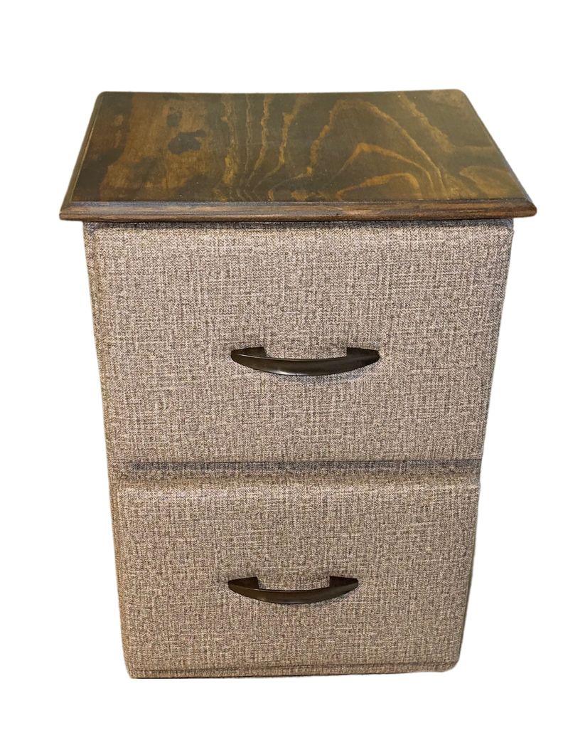 Veladores Doble Cajón Gris Jaspiado Muebles Rimar-3