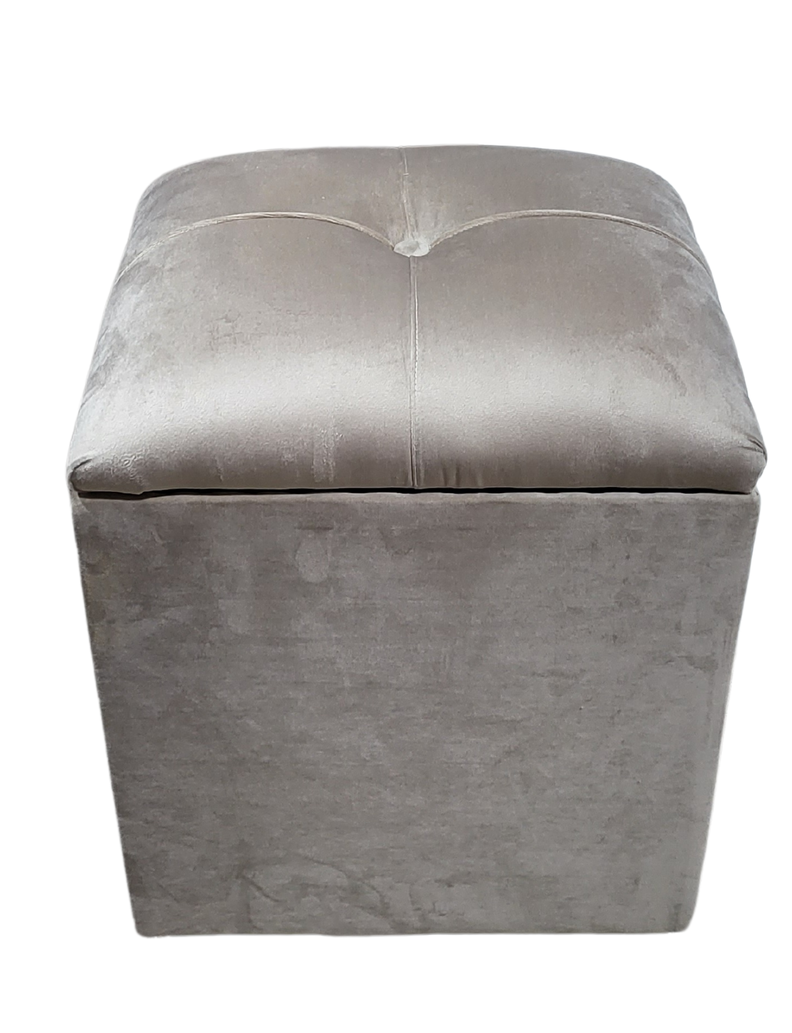 Pouf Baul Beige Felpa 40x33x50 Rimar-0