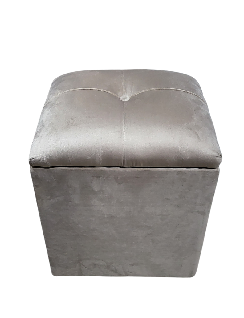 Pouf Baul Beige Felpa 40x33x50 Rimar-2