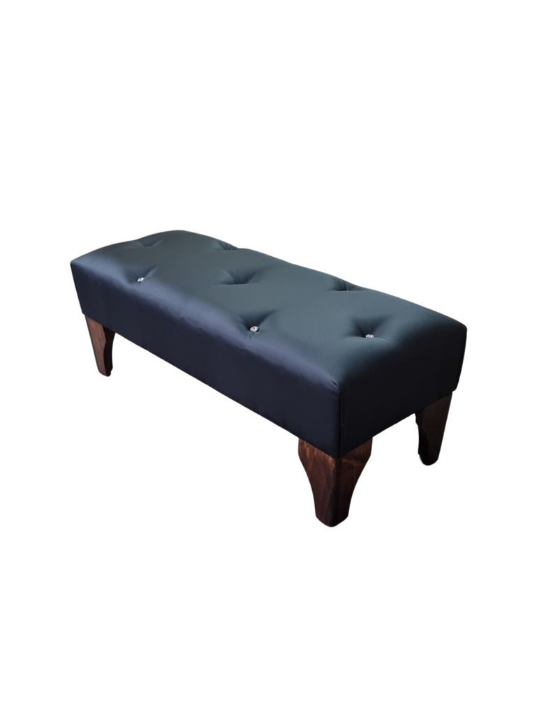 BANQUETA NEGRA ECO CUERO BOTON DIAMANTE -2