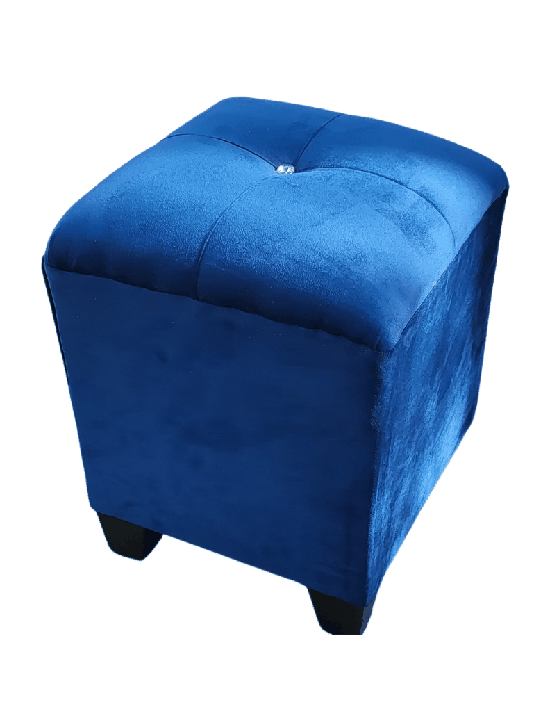Pouf Azul Marino Botón Diamante 35x35x42 Rimar-0