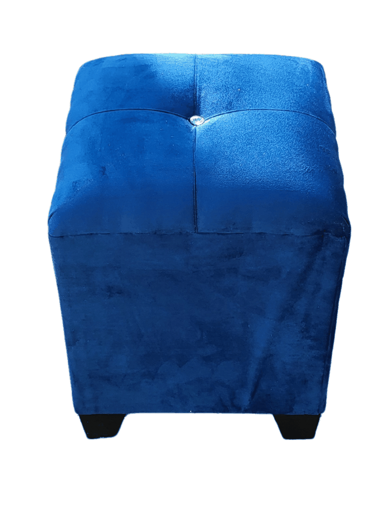 Pouf Azul Marino Botón Diamante 35x35x42 Rimar-1
