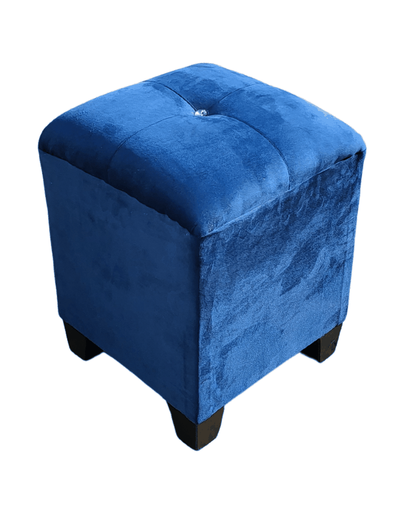 Pouf Azul Marino Botón Diamante 35x35x42 Rimar-2