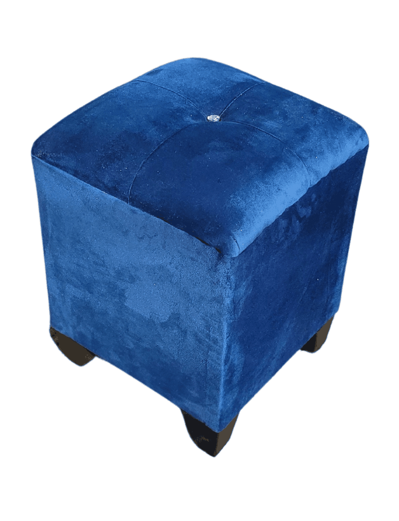 Pouf Azul Marino Botón Diamante 35x35x42 Rimar-3