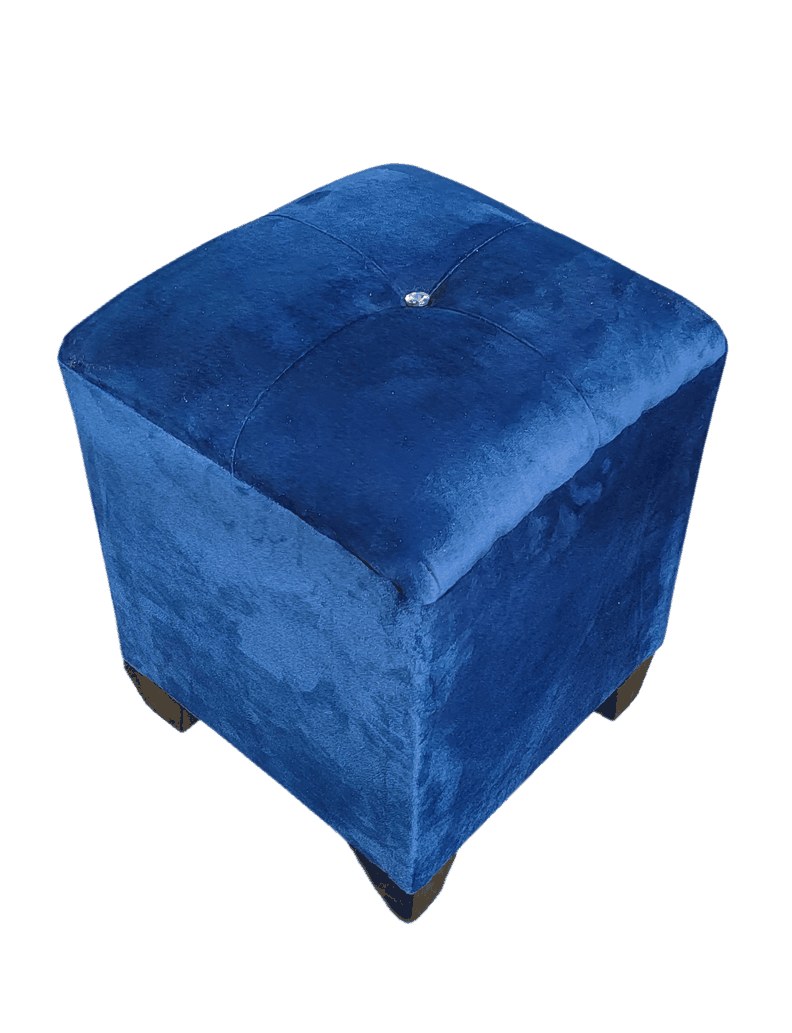 Pouf Azul Marino Botón Diamante 35x35x42 Rimar-4