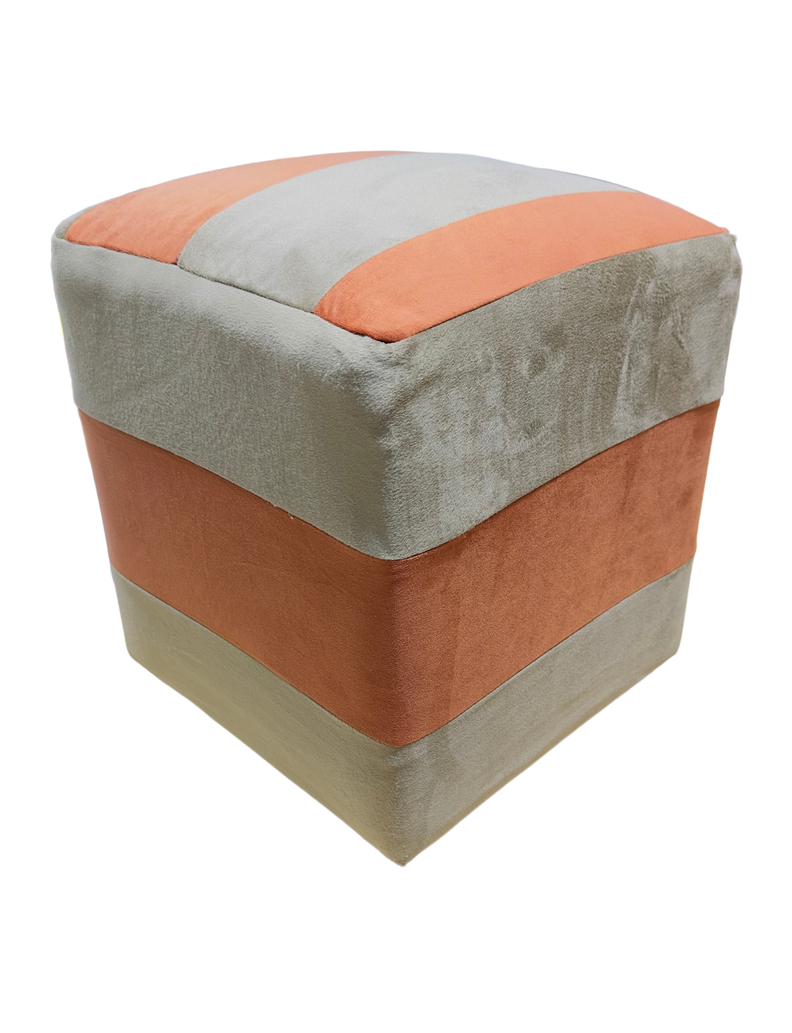 Pouf Bicolor Felpa 35x35x42 Muebles Rimar-2