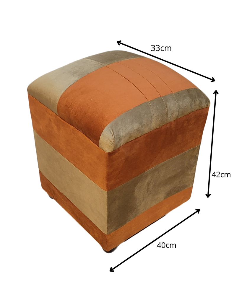 Pouf Bicolor Felpa 35x35x42 Muebles Rimar-5