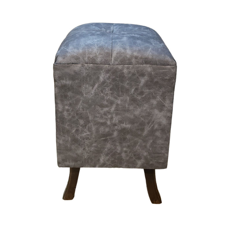 Pouf Gris Eco Cuero 35x35x60 Muebles Rimar-0