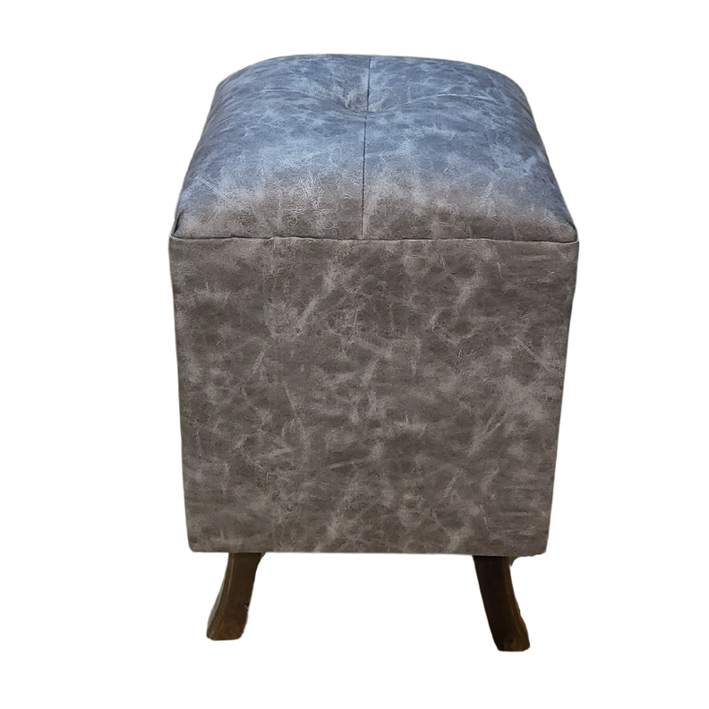 Pouf Gris Eco Cuero 35x35x60 Muebles Rimar-5