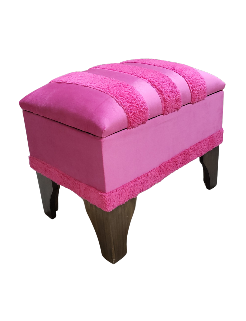Banqueta Baúl Pelu Fucsia 60x40x45x20 Muebles Rimar-1