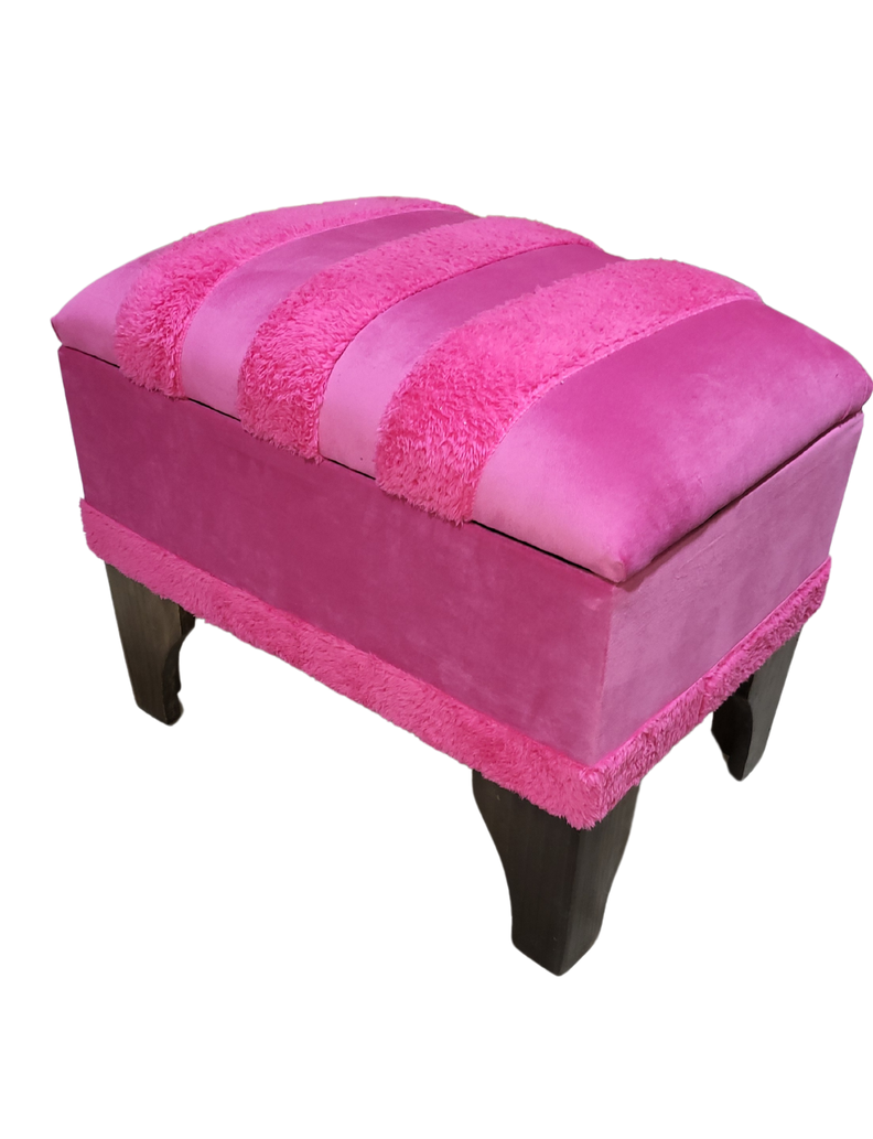 Banqueta Baúl Pelu Fucsia 60x40x45x20 Muebles Rimar-2