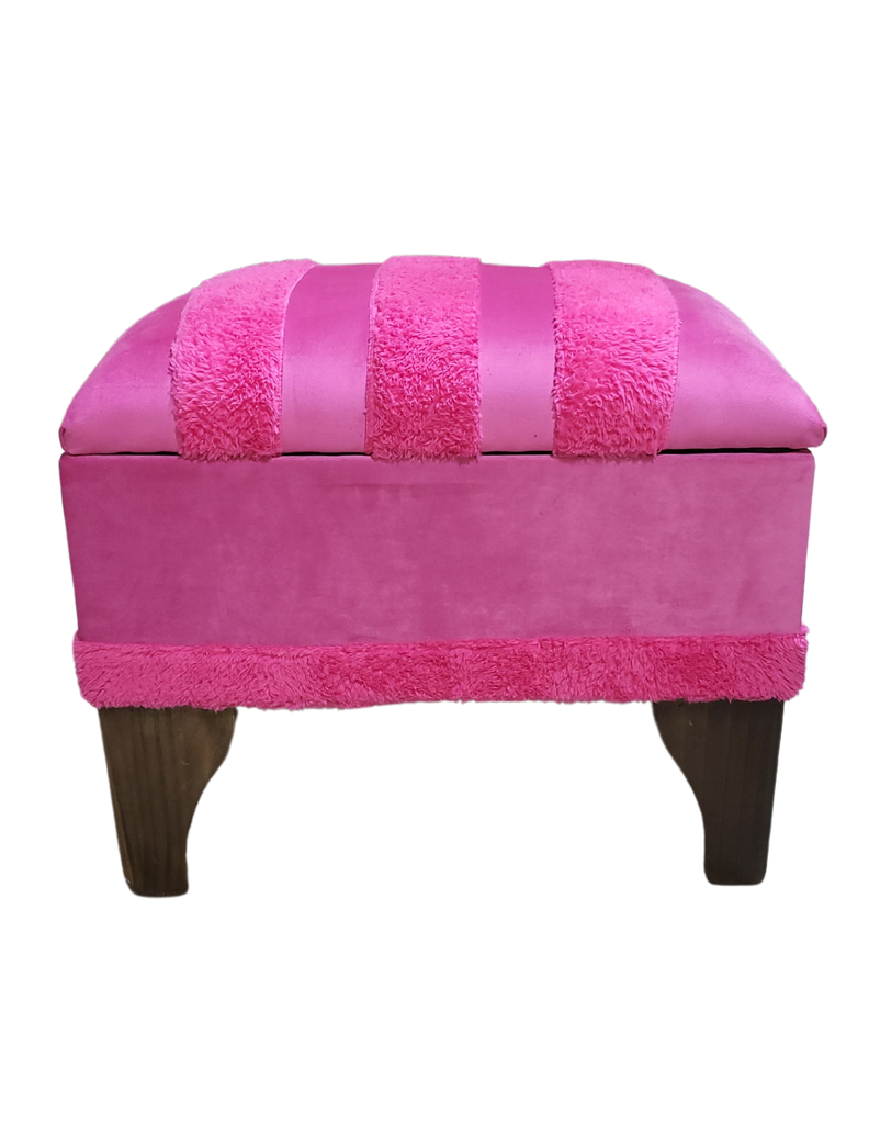 Banqueta Baúl Pelu Fucsia 60x40x45x20 Muebles Rimar-3