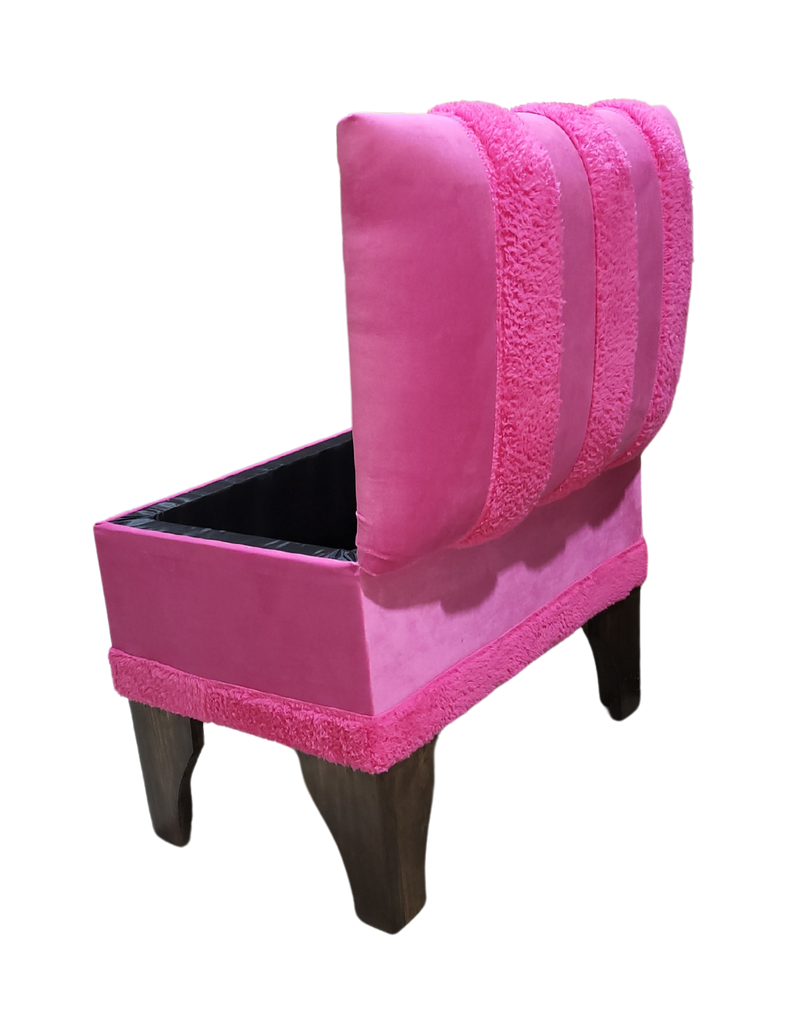 Banqueta Baúl Pelu Fucsia 60x40x45x20 Muebles Rimar-4