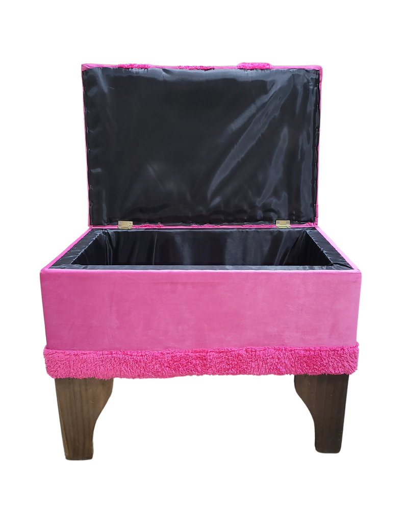 Banqueta Baúl Pelu Fucsia 60x40x45x20 Muebles Rimar-5