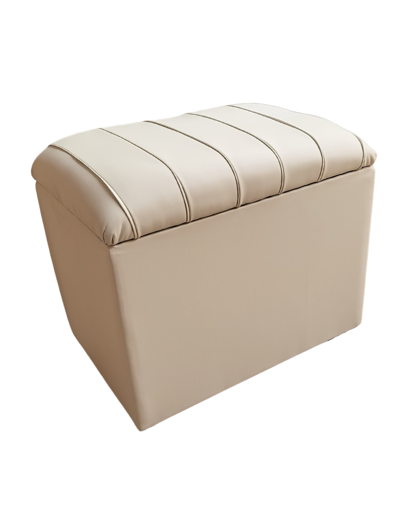 Baúl Tubular Beige Eco Cuero Muebles Rimar-1