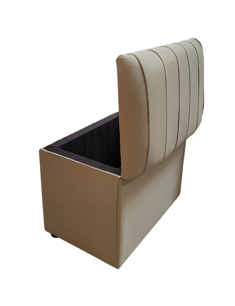 Baúl Tubular Beige Eco Cuero Muebles Rimar-3