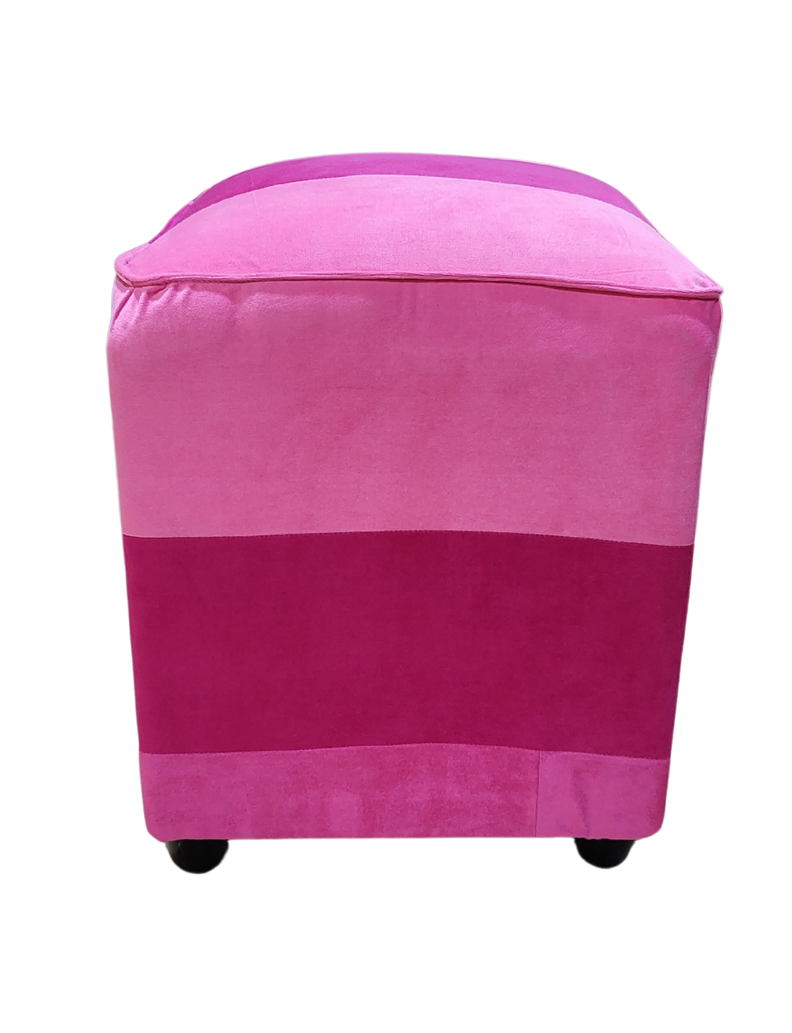 Pouf Bicolor Rosados Felpa Muebles Rimar-0