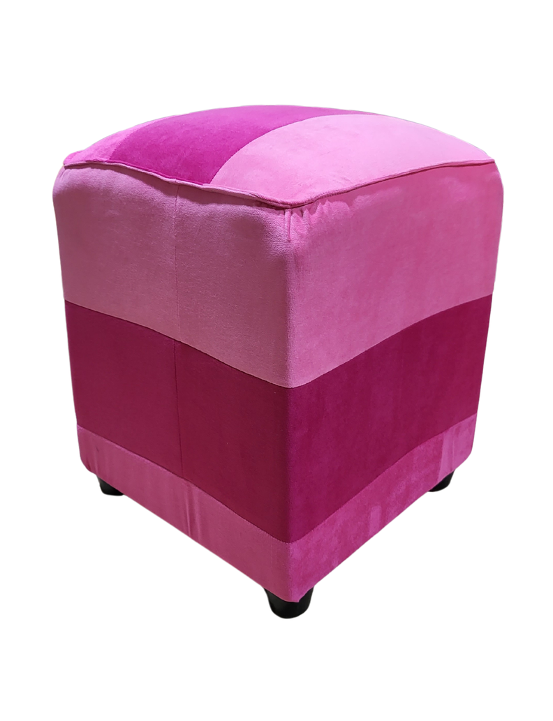 Pouf Bicolor Rosados Felpa Muebles Rimar-1