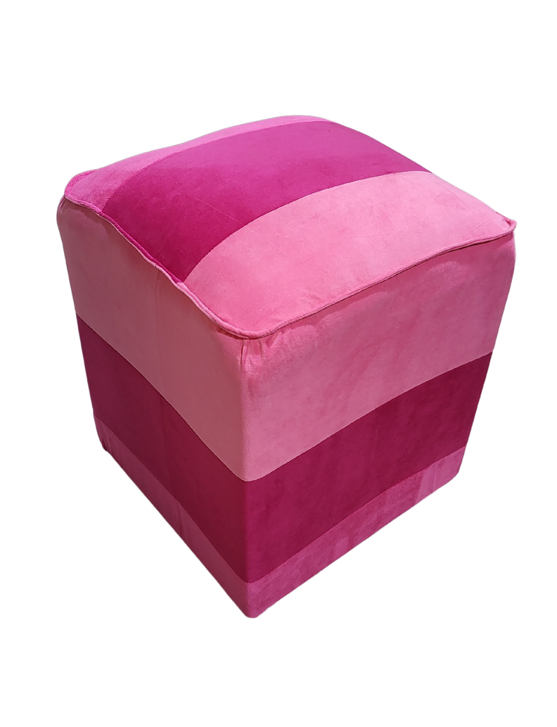 Pouf Bicolor Rosados Felpa Muebles Rimar-2