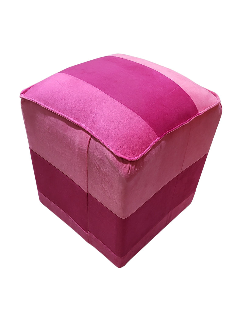 Pouf Bicolor Rosados Felpa Muebles Rimar-3