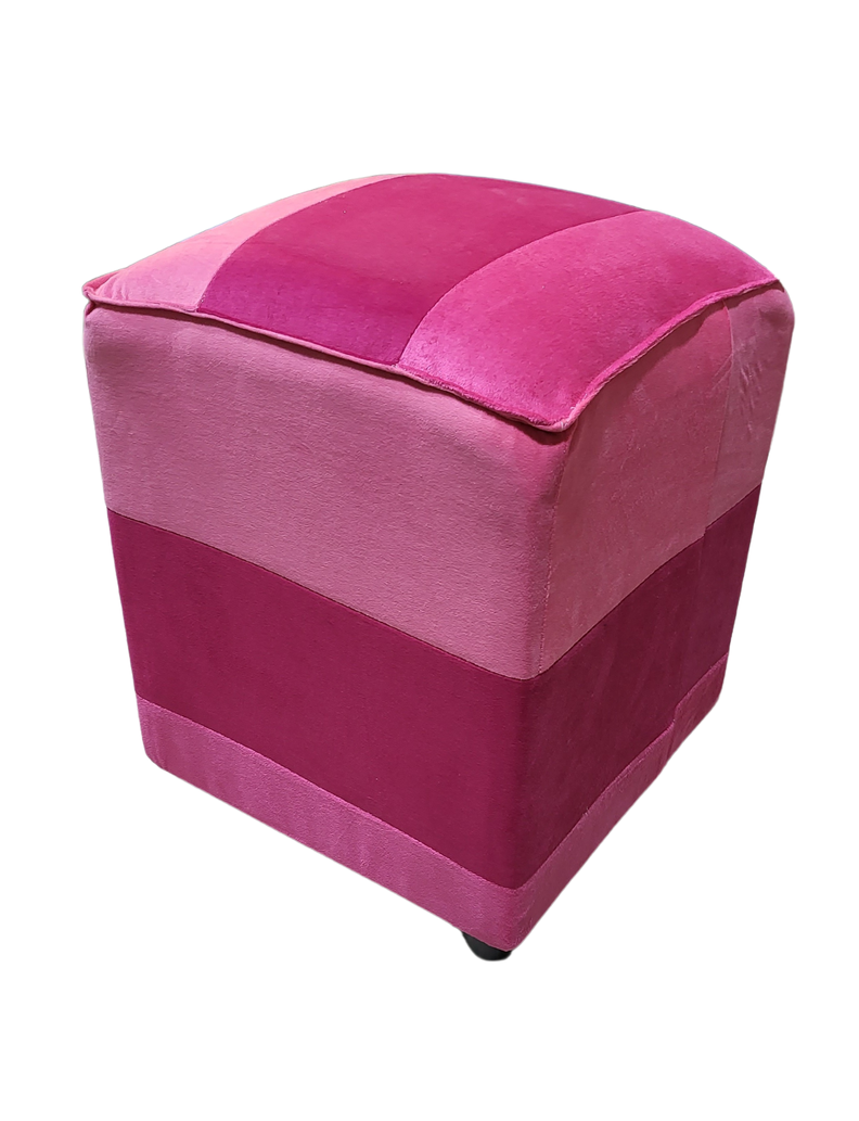 Pouf Bicolor Rosados Felpa Muebles Rimar-4
