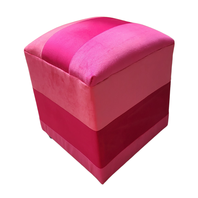 Pouf Bicolor Rosados Felpa Muebles Rimar-5