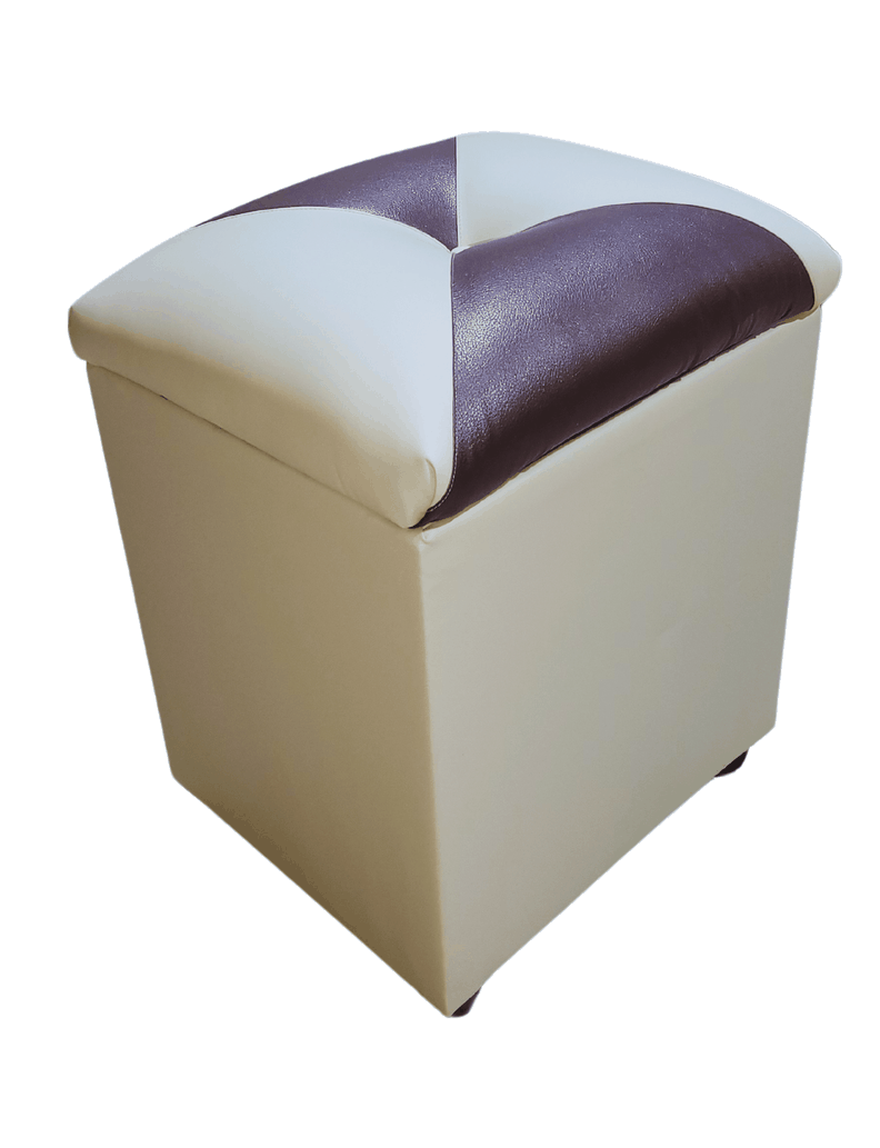 Pouf Baul Bicolor Dama Eco Cuero 40x33x50 Rimar-1