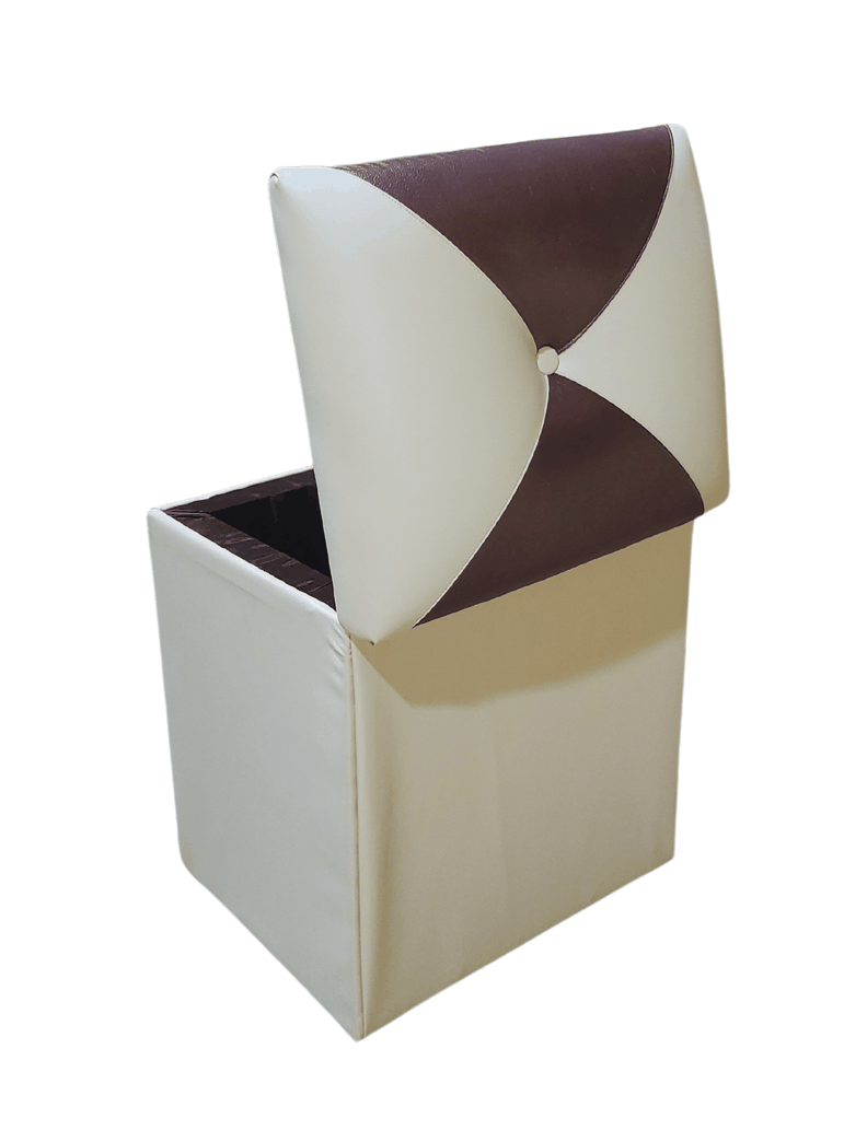 Pouf Baul Bicolor Dama Eco Cuero 40x33x50 Rimar-4