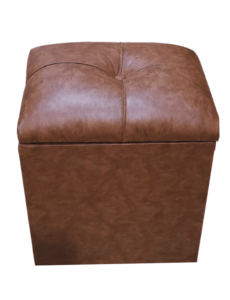 Pouf Baul Cafe Bicolor Eco Cuero 40x33x50 Rimar-0