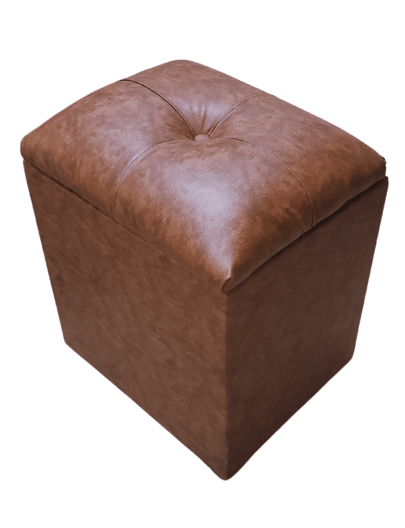 Pouf Baul Cafe Bicolor Eco Cuero 40x33x50 Rimar-2