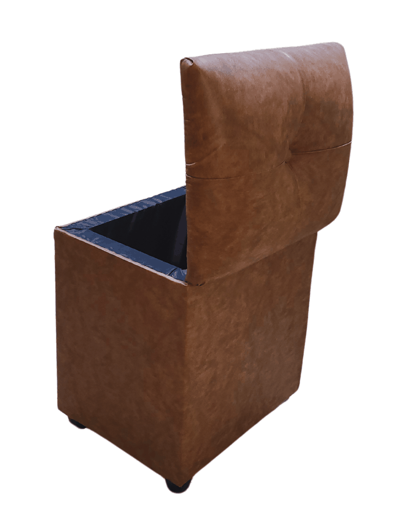Pouf Baul Cafe Bicolor Eco Cuero 40x33x50 Rimar-4
