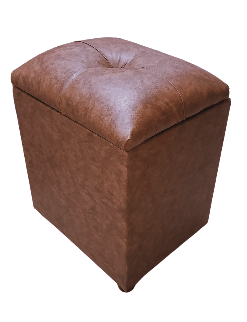 Pouf Baul Cafe Bicolor Eco Cuero 40x33x50 Rimar-6