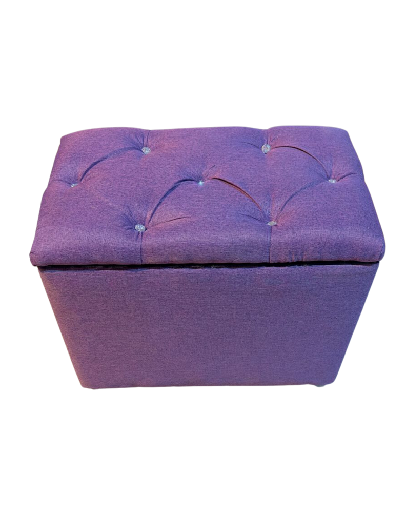 Banqueta Baul Capitoné Morado Lino-0