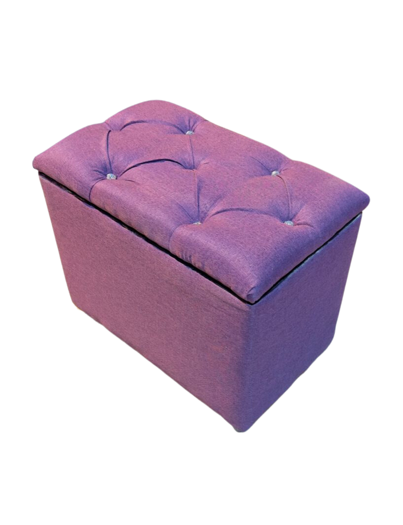 Banqueta Baul Capitoné Morado Lino-2