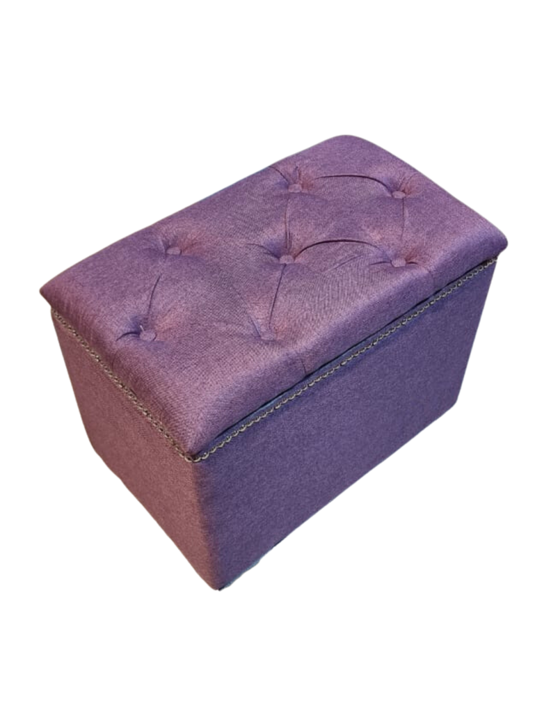 Banqueta Baul Capitoné Morado Lino-1