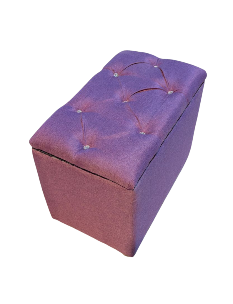 Banqueta Baul Capitoné Morado Lino-3