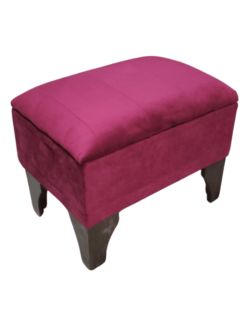 Banqueta Baul Burdeo Felpa 60x40x45x20 Rimar-1