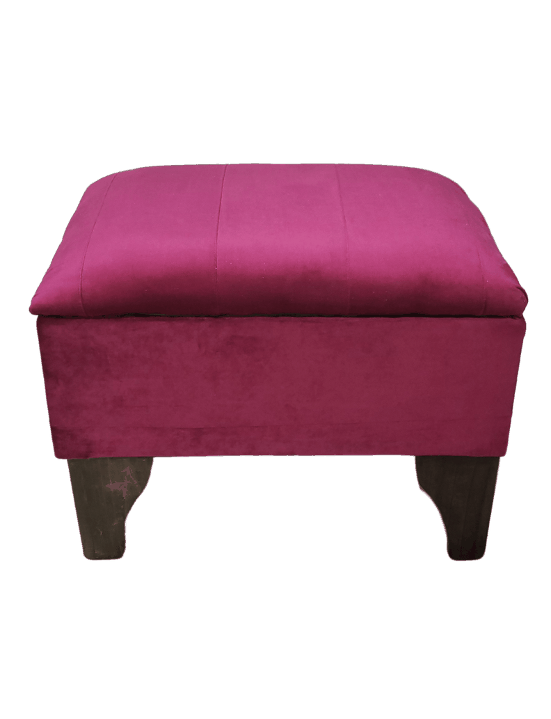 Banqueta Baul Burdeo Felpa 60x40x45x20 Rimar-2
