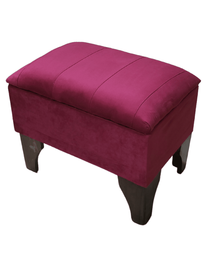 Banqueta Baul Burdeo Felpa 60x40x45x20 Rimar-3