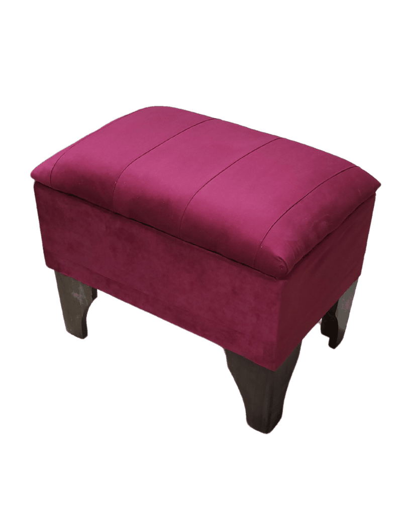 Banqueta Baul Burdeo Felpa 60x40x45x20 Rimar-5