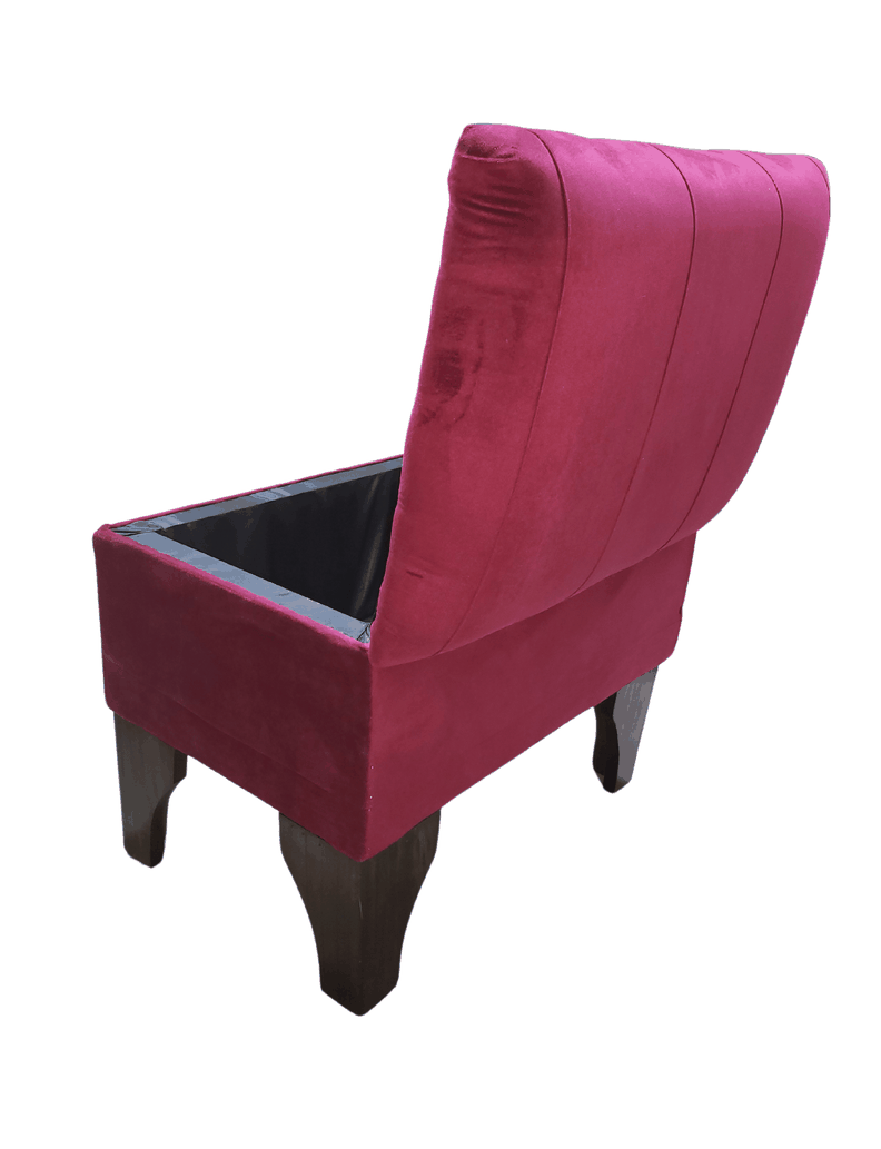 Banqueta Baul Burdeo Felpa 60x40x45x20 Rimar-6