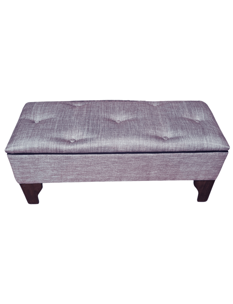 Banqueta Baúl Botone  Gris Claro Lino Muebles Rimar-3
