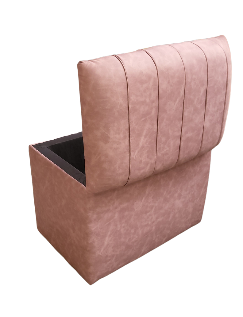 Banqueta Baul Tubular Palo Rosa Eco Cuero 60x35x50 Rimar-3