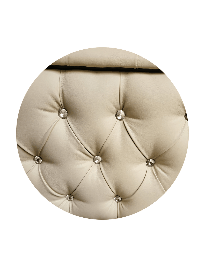 BANQUETA BAUL CON BRAZOS CUERO BEIGE  BOTON DIAMANTE -7